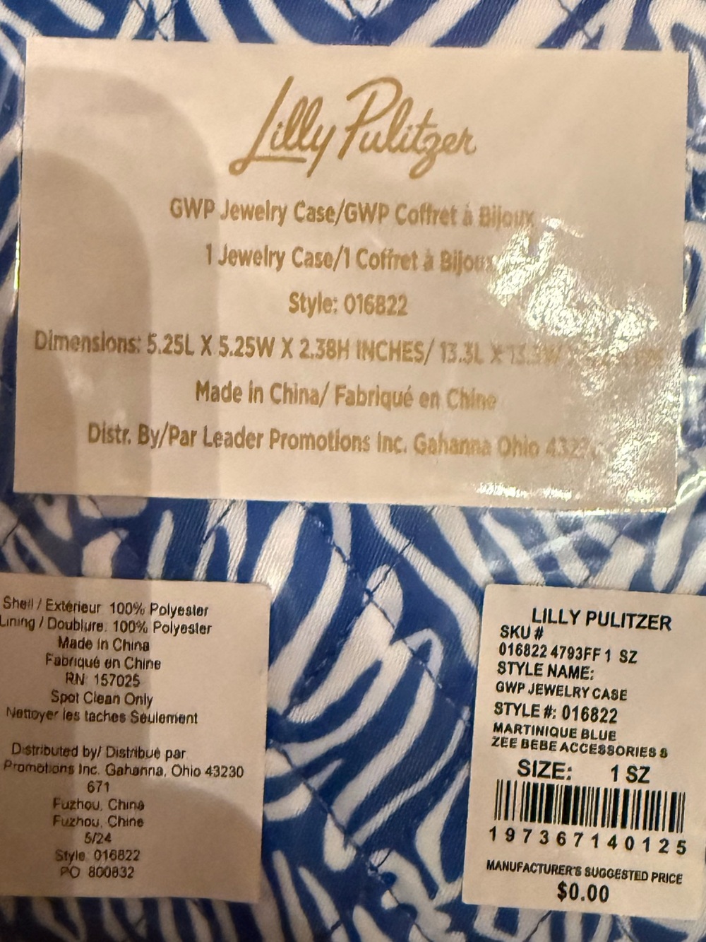Lilly Pulitzer garment weekender bag & jewelry case Martinique blue zee Bebe NEW - Picture 4 of 14